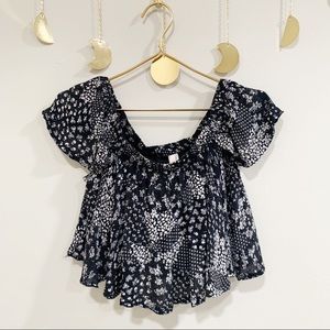 Anthropologie Raga Black & White Crop Top. Size S.